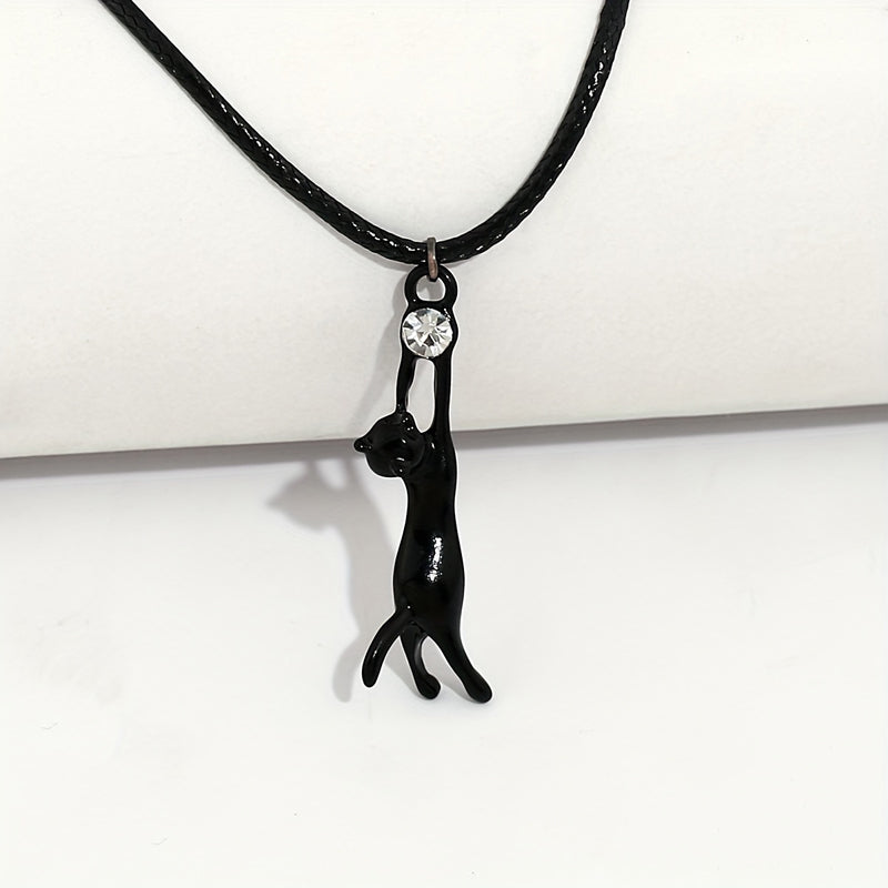 Collier Pendentif Chat Vintage