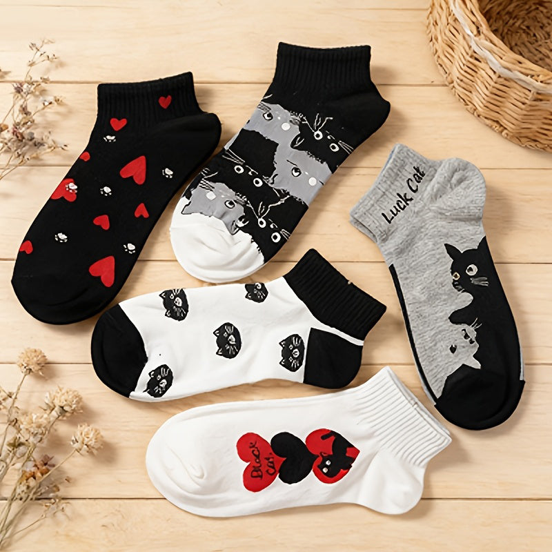 Chaussettes Décontractées À Motif De Chat