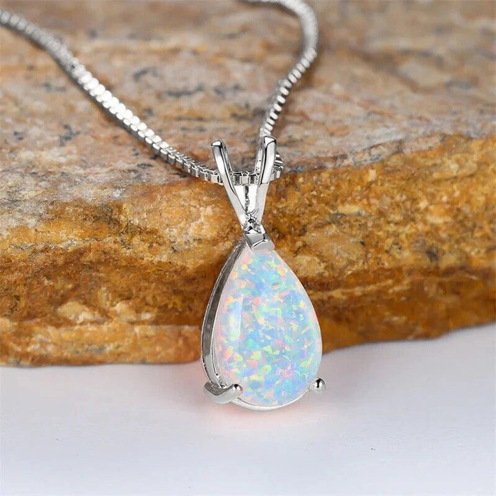 Collier Pendentif Goutte D'Eau Vintage