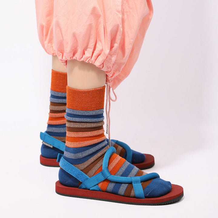 Chaussettes À Rayures Colorées