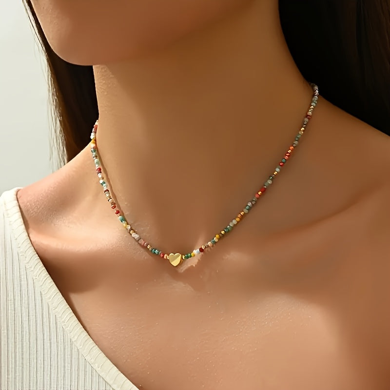 Collier De Perles En Forme De Coeur