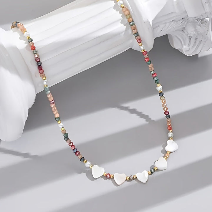 Collier De Perles En Forme De Coeur