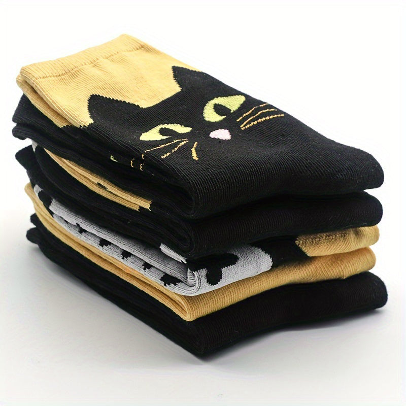 Chaussettes Décontractées À Imprimé Chat