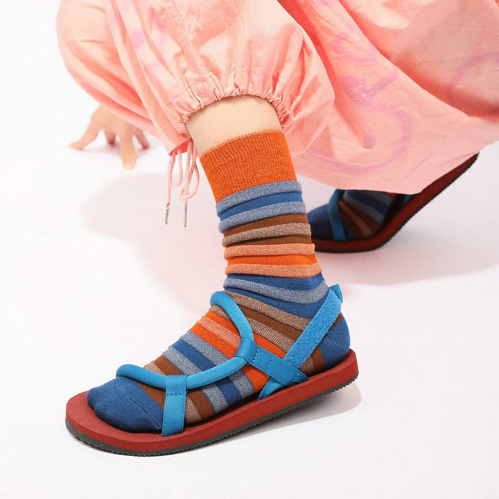 Chaussettes À Rayures Colorées