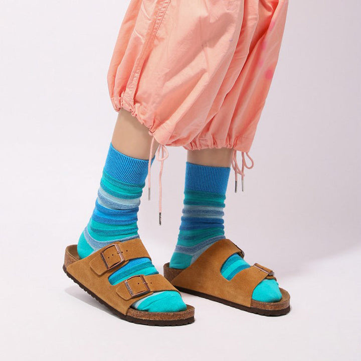 Chaussettes À Rayures Colorées
