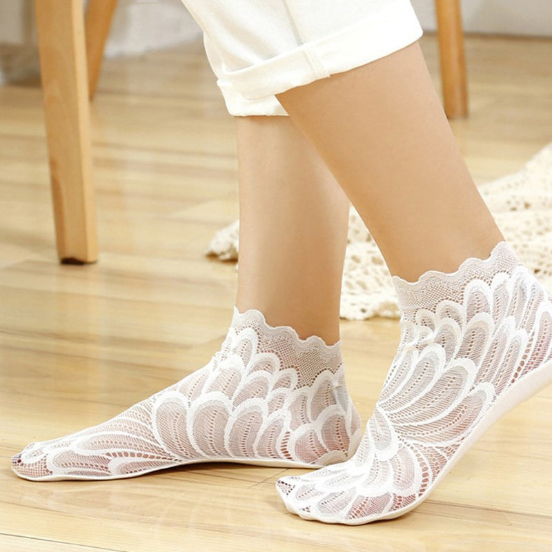 Chaussettes Respirantes En Dentelle