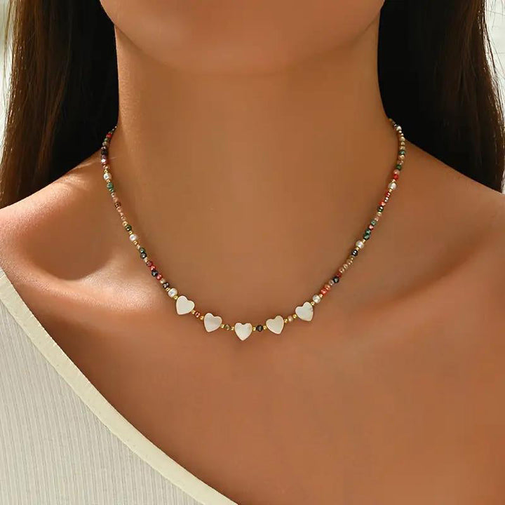 Collier De Perles En Forme De Coeur