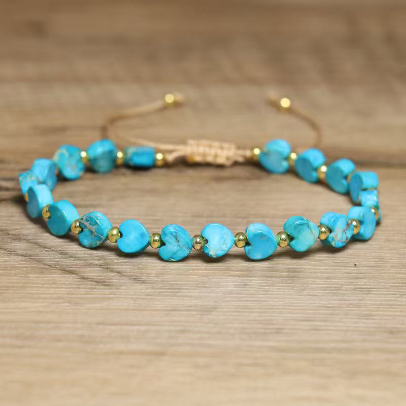Bracelet Tressé À La Main En Forme De Cœur