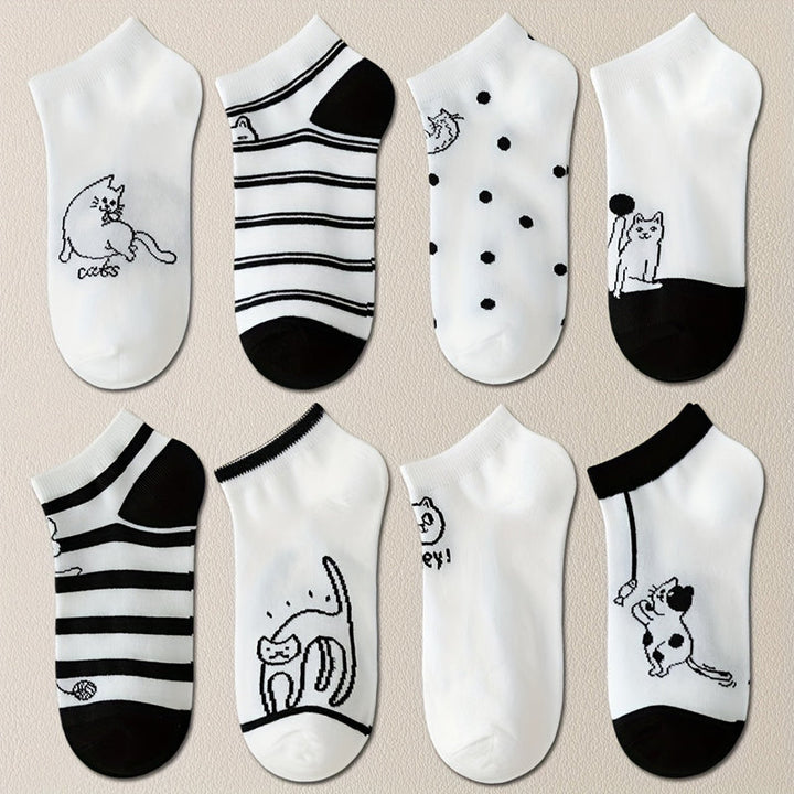 Lot De 4 Paires De Chaussettes À Imprimé Chat