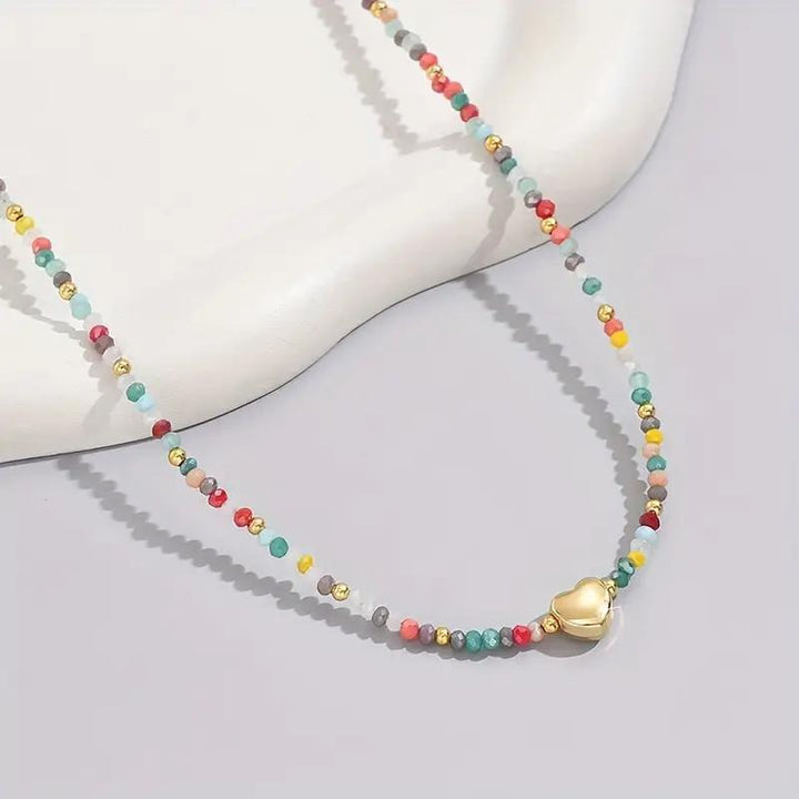 Collier De Perles En Forme De Coeur