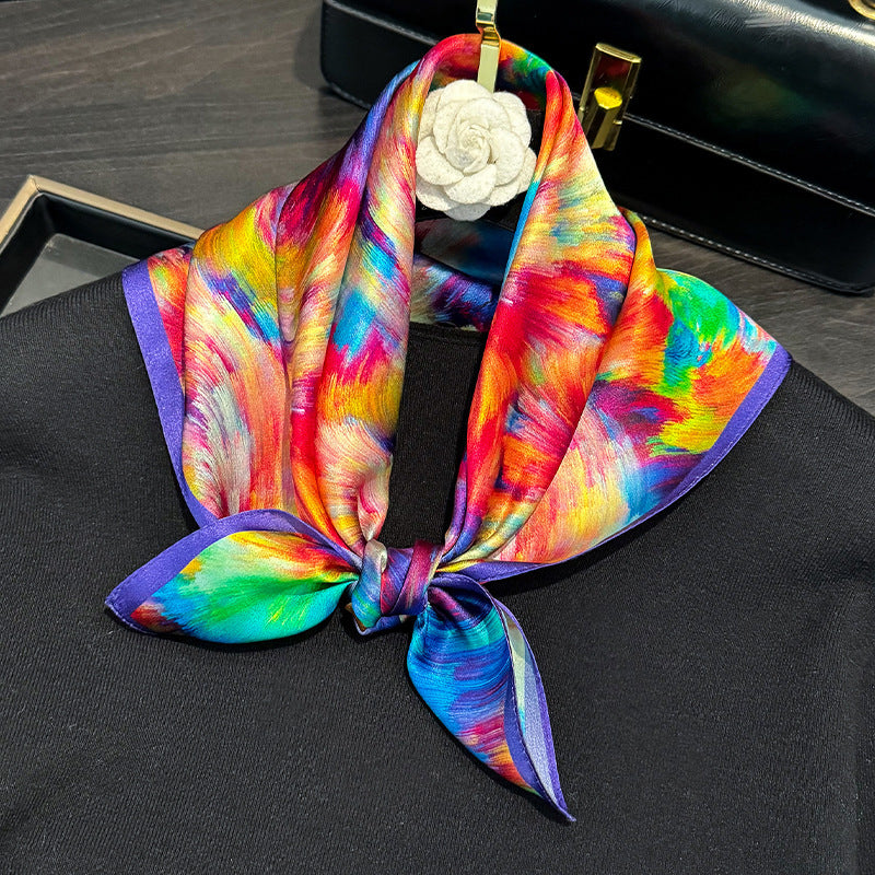 【100% Soie】Écharpe Élégante Et Colorée