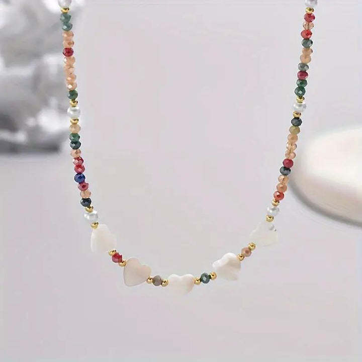 Collier De Perles En Forme De Coeur