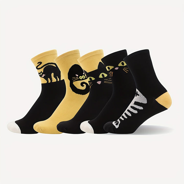 Chaussettes Décontractées À Imprimé Chat