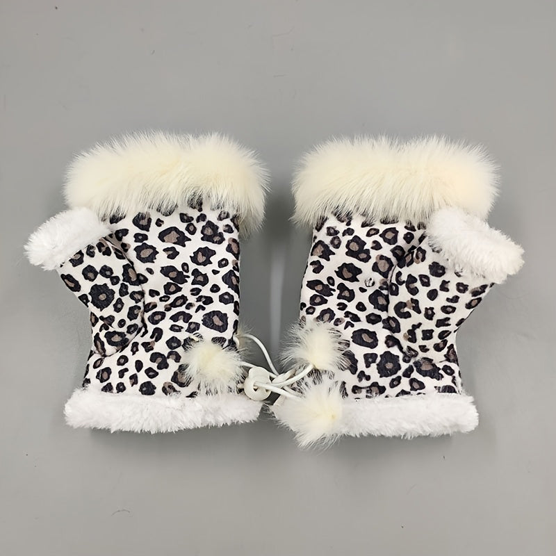 Gants Chauds À Imprimé Léopard