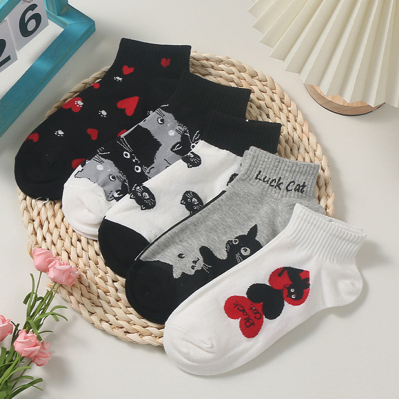 Chaussettes Décontractées À Motif De Chat