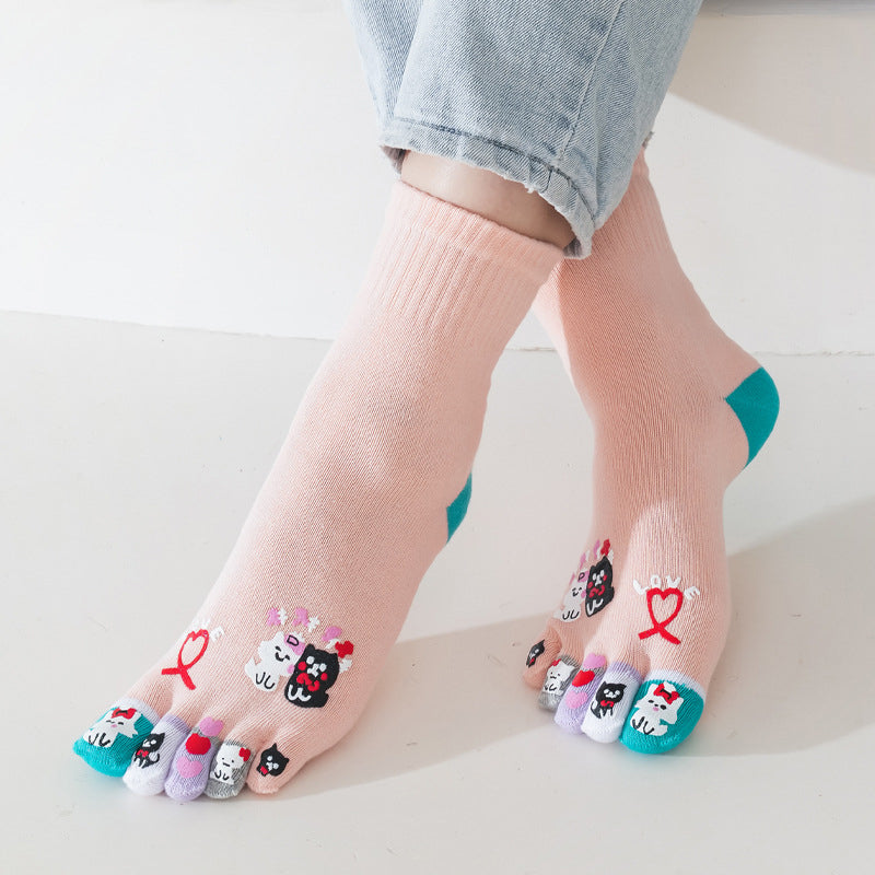 Chaussettes À Cinq Doigts De Dessin Animé