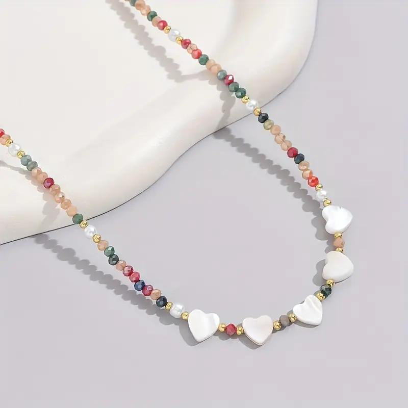 Collier De Perles En Forme De Coeur