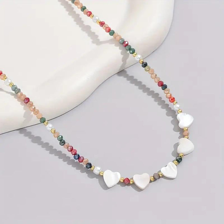 Collier De Perles En Forme De Coeur