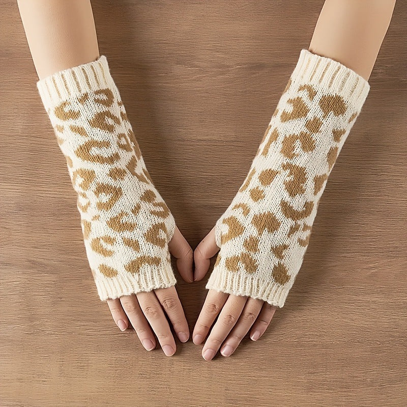 Gants Chauds À Imprimé Léopard