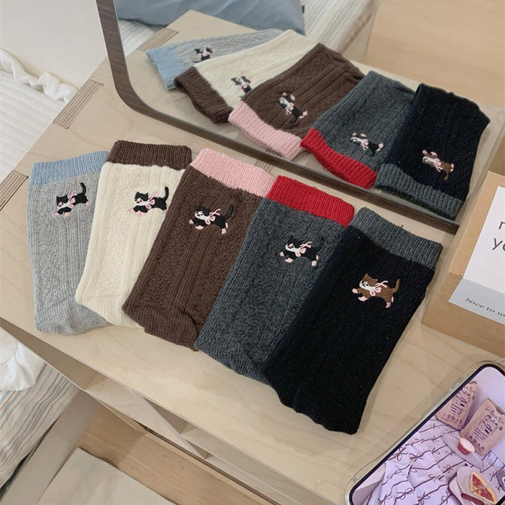 Chaussettes Décontractées À Motif Chat