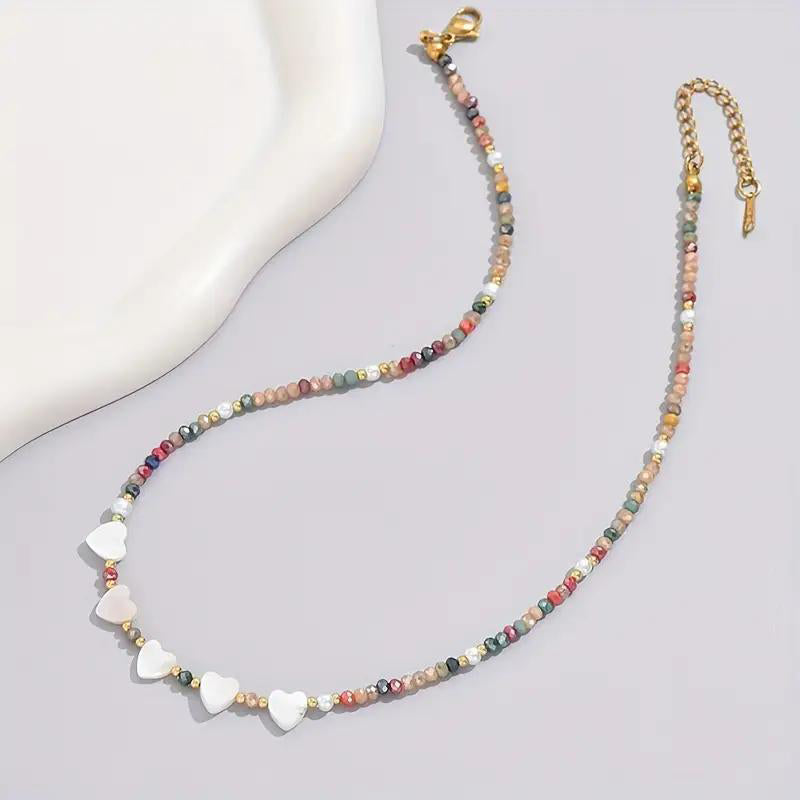 Collier De Perles En Forme De Coeur