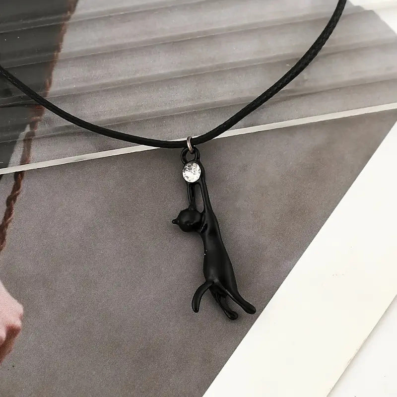 Collier Pendentif Chat Vintage
