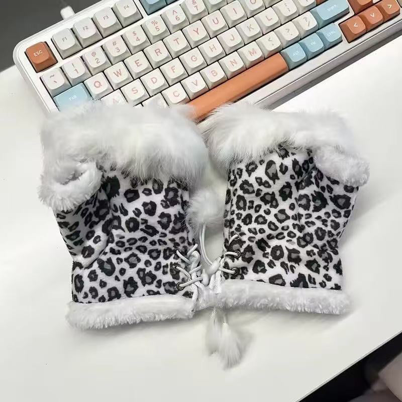 Gants Chauds À Imprimé Léopard
