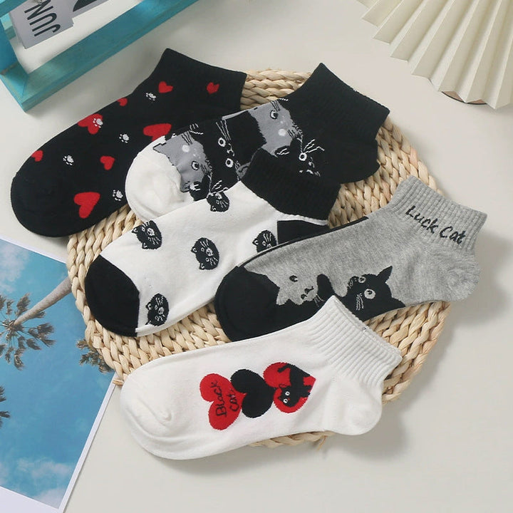 Chaussettes Décontractées À Motif De Chat