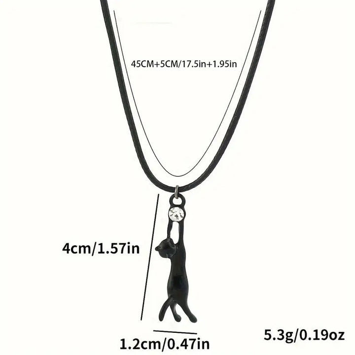 Collier Pendentif Chat Vintage