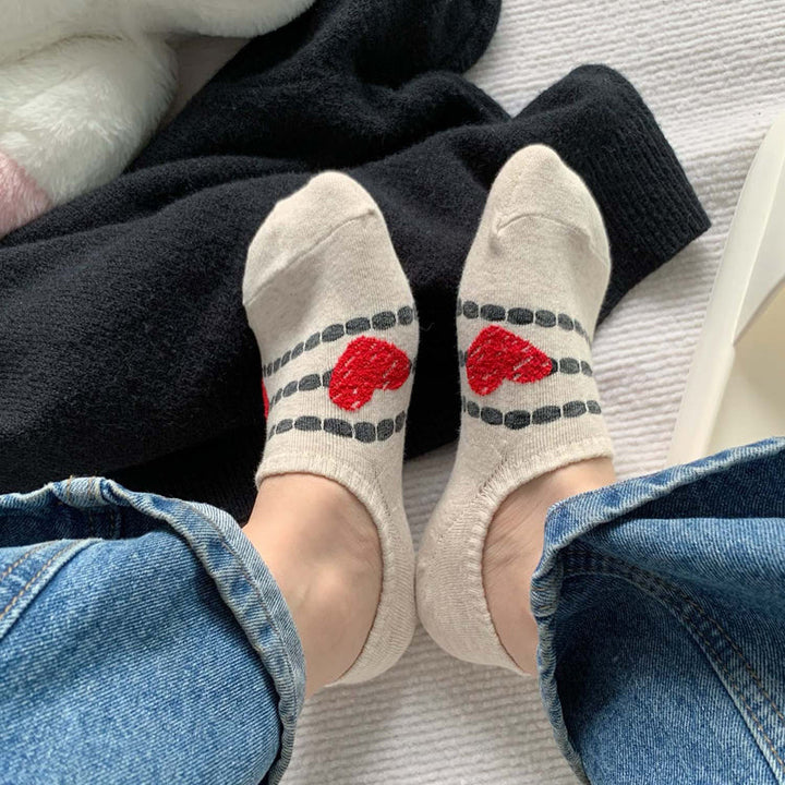 Chaussettes Décontractées À Motif Cœur