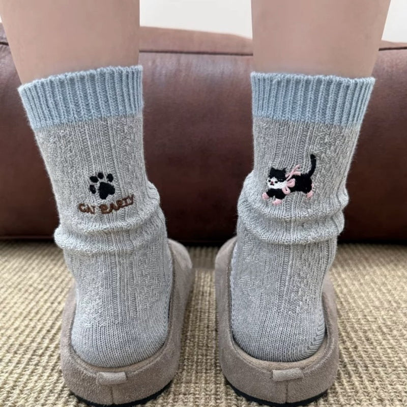 Chaussettes Décontractées À Motif Chat