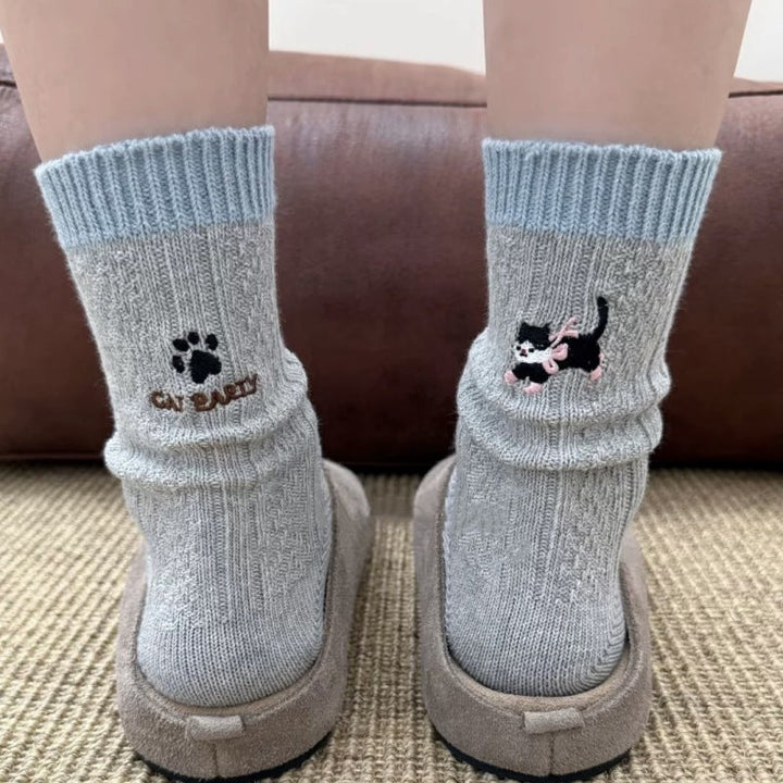 Chaussettes Décontractées À Motif Chat