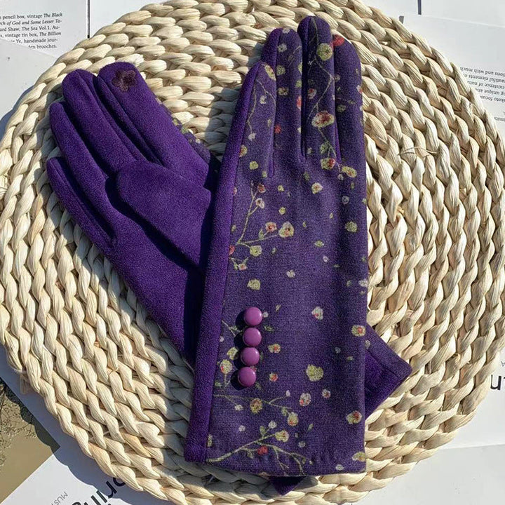 Gants Chauds À Imprimé Floral