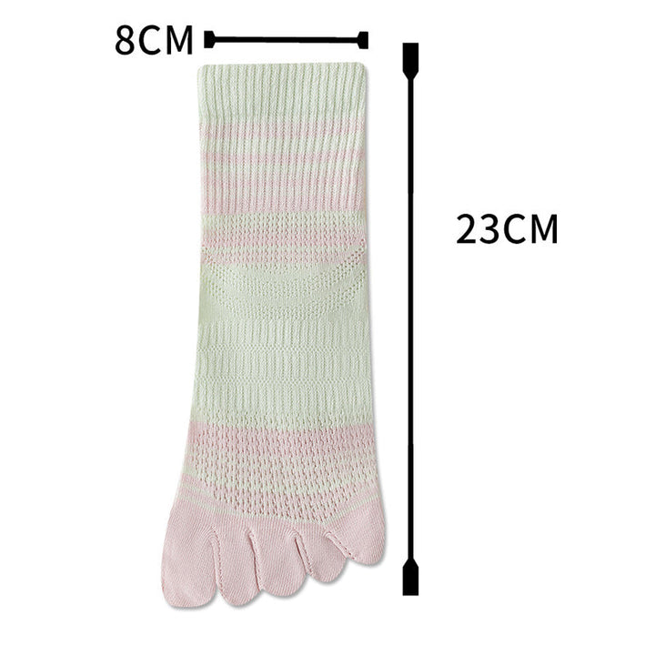 Chaussettes À Cinq Doigts Rayées Et Colorées