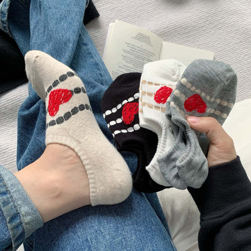 Chaussettes Décontractées À Motif Cœur
