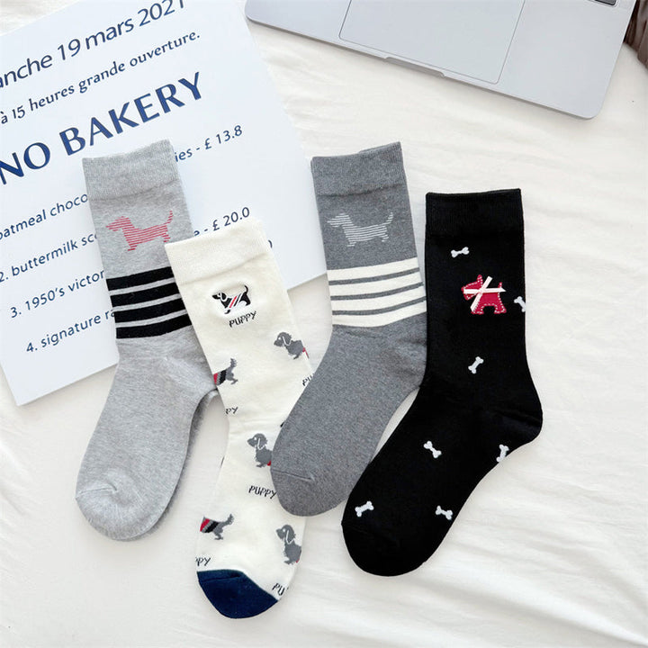 Chaussettes Décontractées À Imprimé Chiot