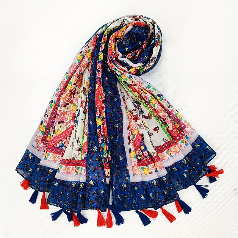 Écharpe À Imprimé Floral Vintage