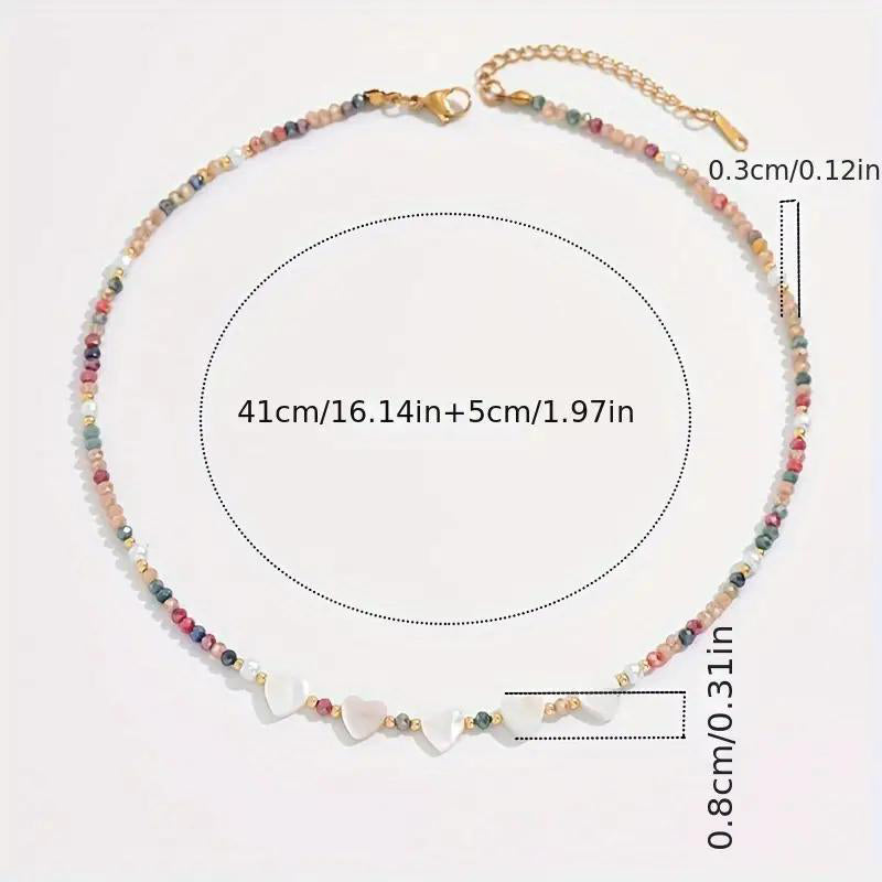 Collier De Perles En Forme De Coeur