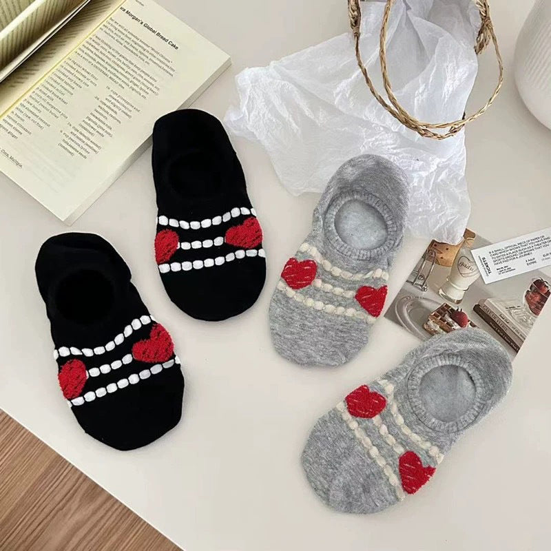 Chaussettes Décontractées À Motif Cœur