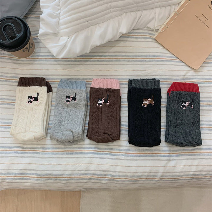 Chaussettes Décontractées À Motif Chat