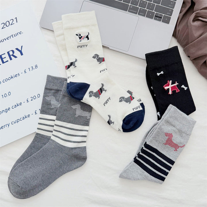 Chaussettes Décontractées À Imprimé Chiot