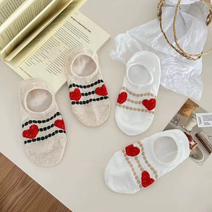 Chaussettes Décontractées À Motif Cœur
