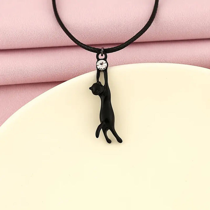 Collier Pendentif Chat Vintage
