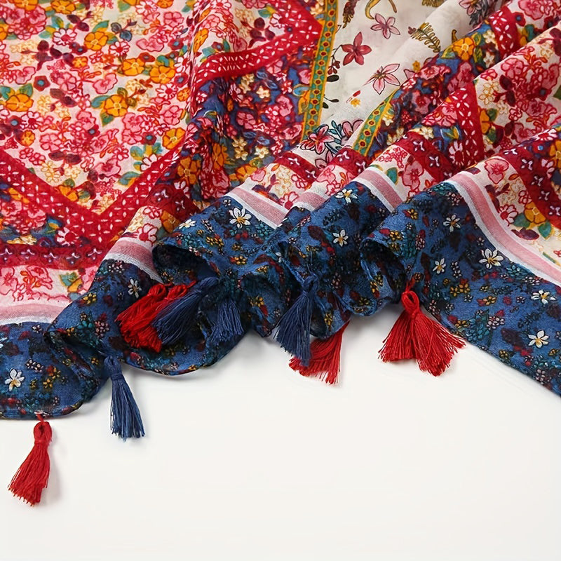 Écharpe À Imprimé Floral Vintage