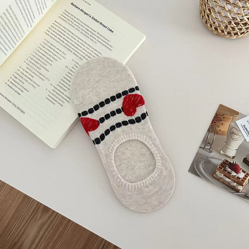 Chaussettes Décontractées À Motif Cœur