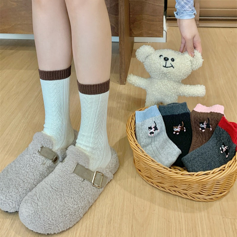 Chaussettes Décontractées À Motif Chat