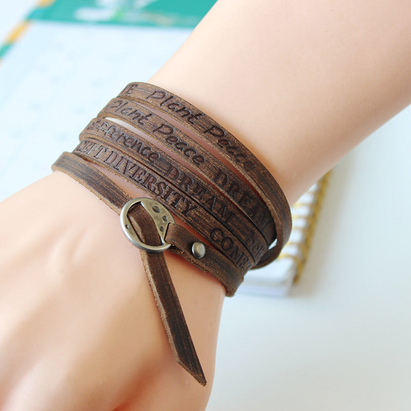 Bracelet En Cuir Vintage