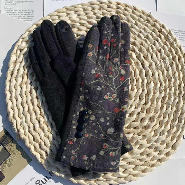 Gants Chauds À Imprimé Floral