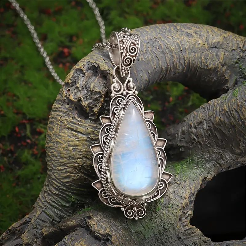 Collier Pendentif Goutte D'Eau Vintage