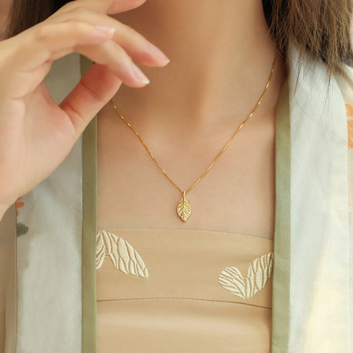 Collier Pendentif Feuille